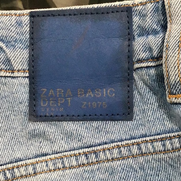 🆕 ZARA Basic Denim Stripe Mom Fit Jeans High Rise - Picture 13 of 14